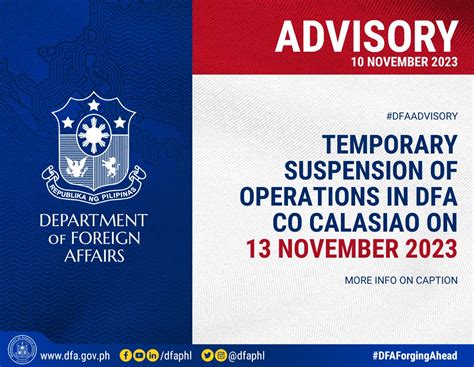dfa appointment calasiao|Public Advisory: Temporary Closure of DFA CO Calasiao (Robinsons Pl.